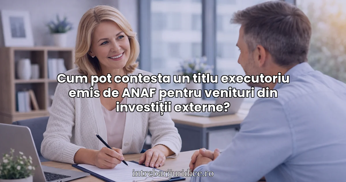 Cum pot contesta un titlu executoriu emis de ANAF pentru venituri din investiții externe?