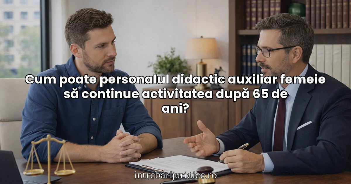 Cum poate personalul didactic auxiliar femeie să continue activitatea după 65 de ani?