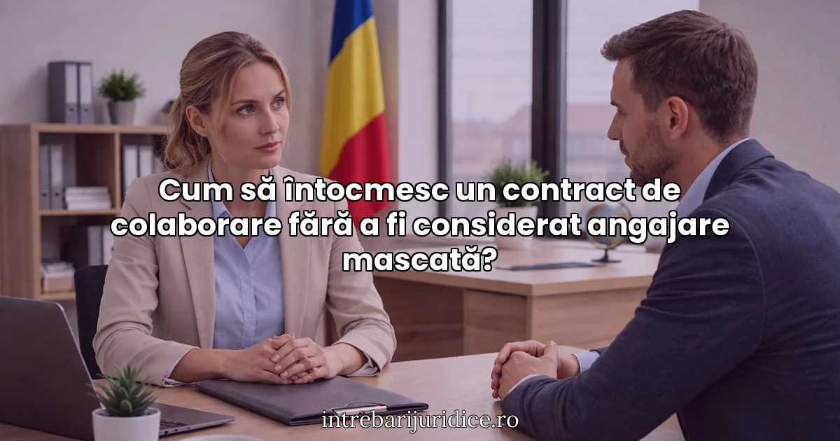 Cum să întocmesc un contract de colaborare fără a fi considerat angajare mascată?