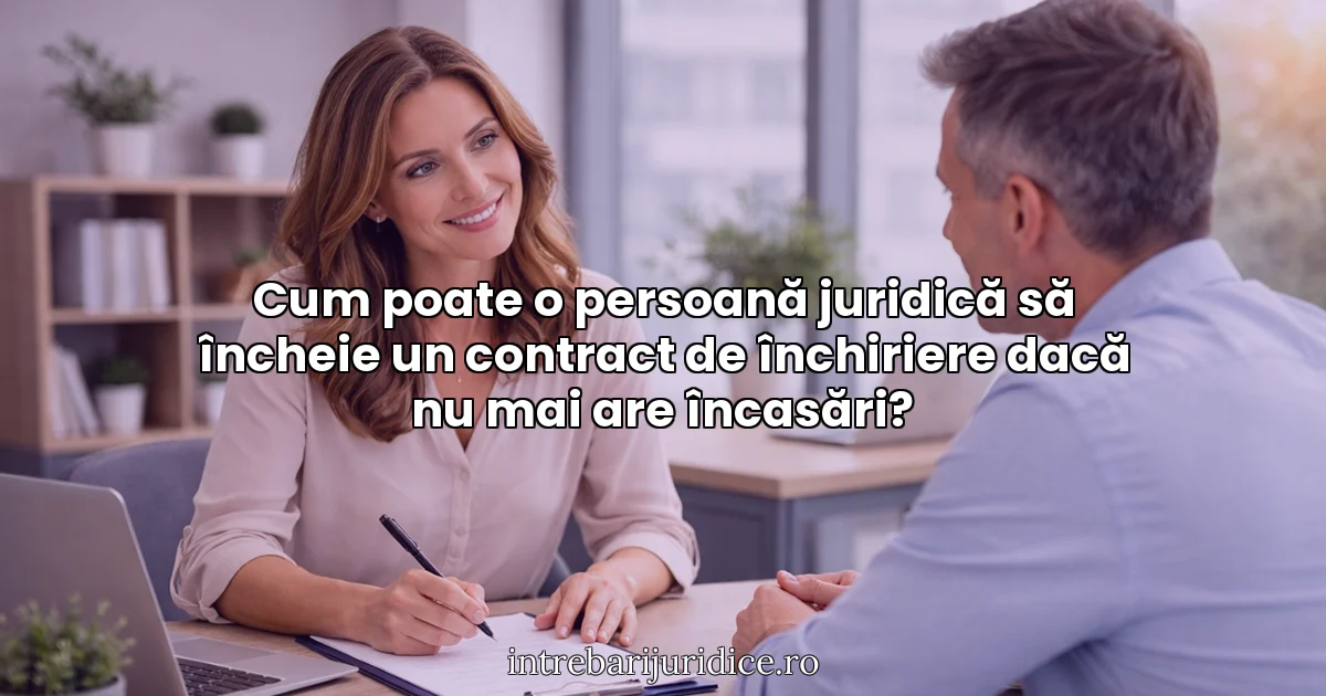 Cum poate o persoană juridică să încheie un contract de închiriere dacă nu mai are încasări?