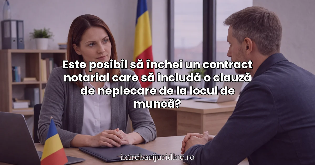 Este posibil să închei un contract notarial care să includă o clauză de neplecare de la locul de muncă?