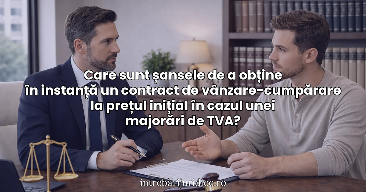 Care sunt șansele de a obține în instanță un contract de vânzare-cumpărare la prețul inițial în cazul unei majorări de TVA?