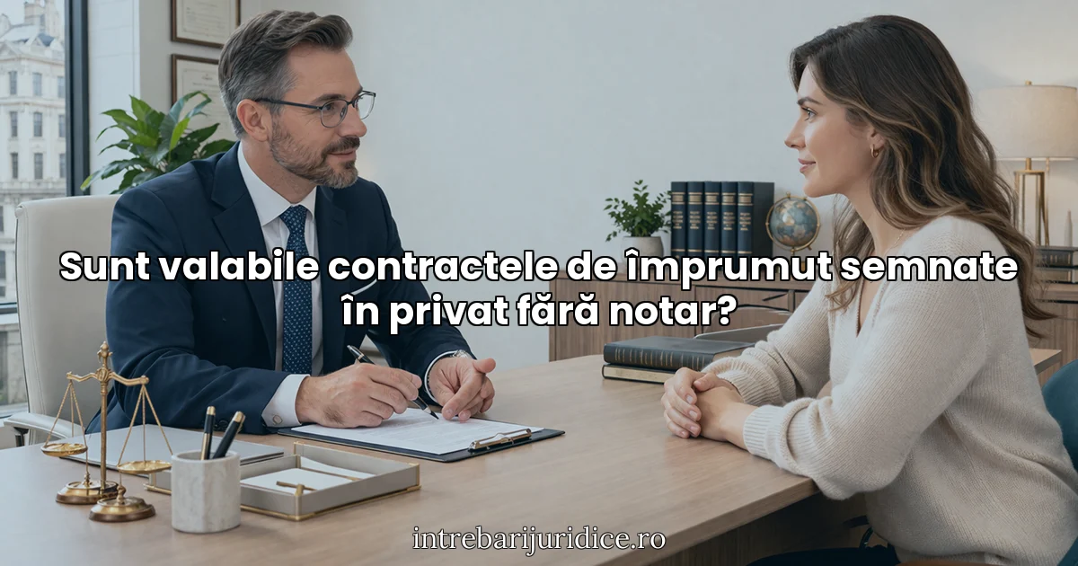 Sunt valabile contractele de împrumut semnate în privat fără notar?