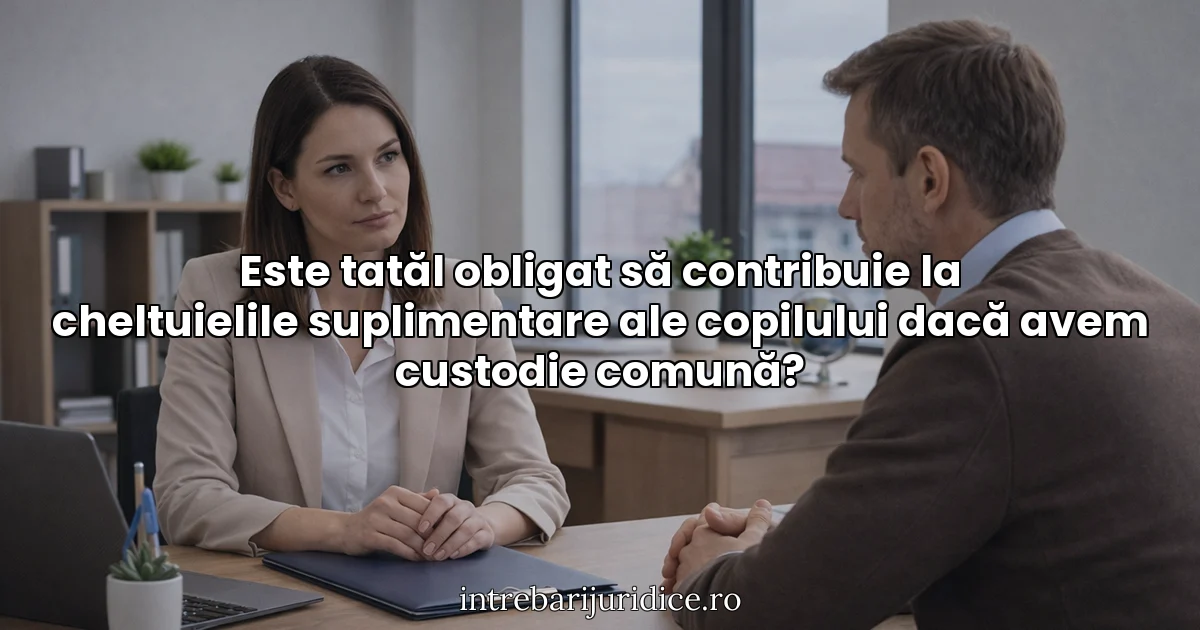 Este tatăl obligat să contribuie la cheltuielile suplimentare ale copilului dacă avem custodie comună?