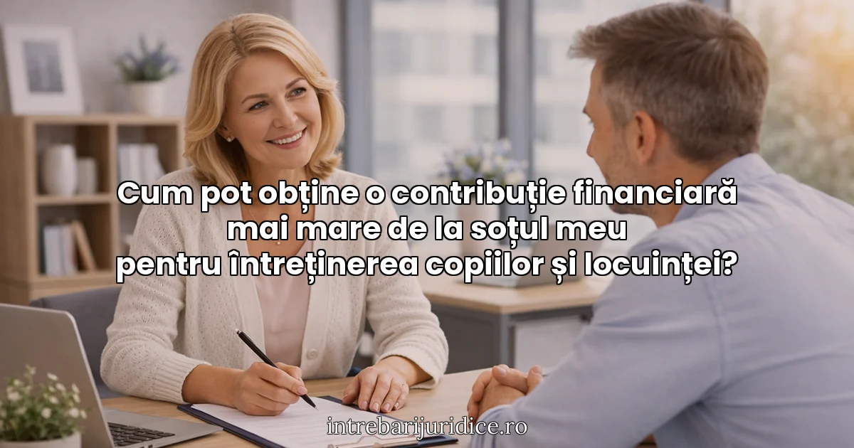 Cum pot obține o contribuție financiară mai mare de la soțul meu pentru întreținerea copiilor și locuinței?