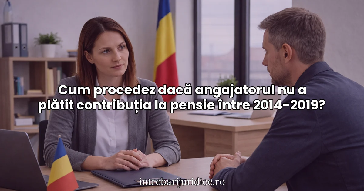 Cum procedez dacă angajatorul nu a plătit contribuția la pensie între 2014-2019?