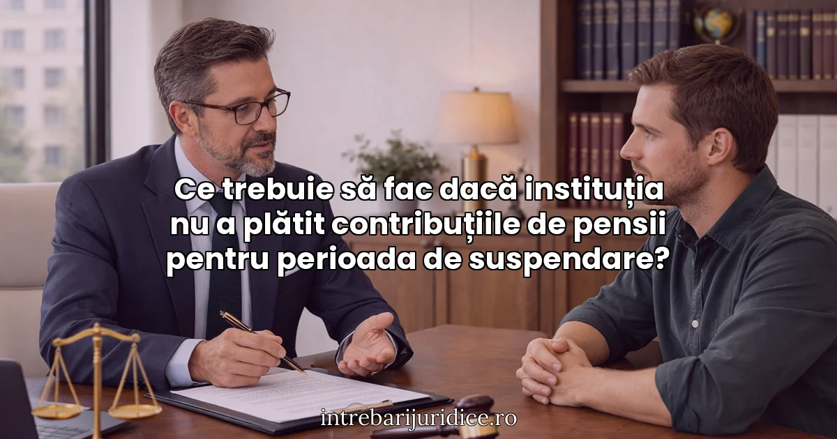 Ce trebuie să fac dacă instituția nu a plătit contribuțiile de pensii pentru perioada de suspendare?