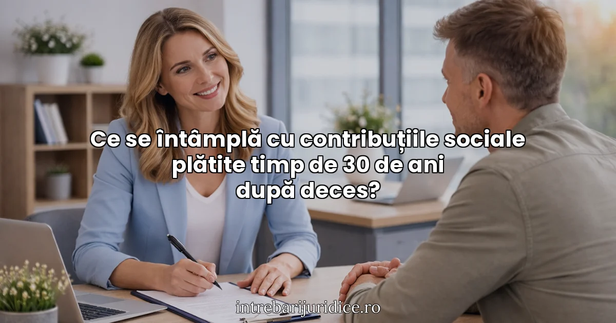Ce se întâmplă cu contribuțiile sociale plătite timp de 30 de ani după deces?