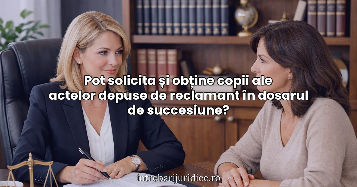 Pot solicita și obține copii ale actelor depuse de reclamant în dosarul de succesiune?