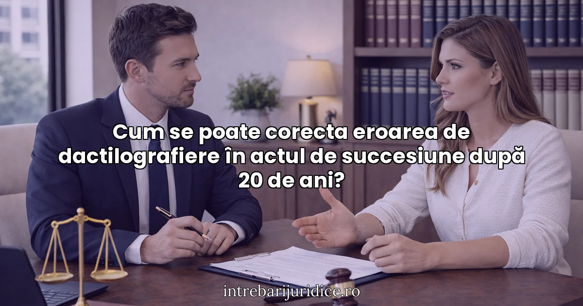 Cum se poate corecta eroarea de dactilografiere în actul de succesiune după 20 de ani?