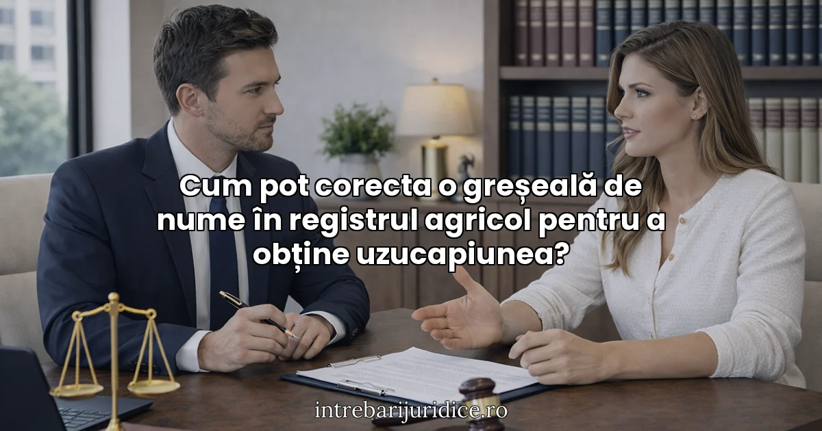 Cum pot corecta o greșeală de nume în registrul agricol pentru a obține uzucapiunea?