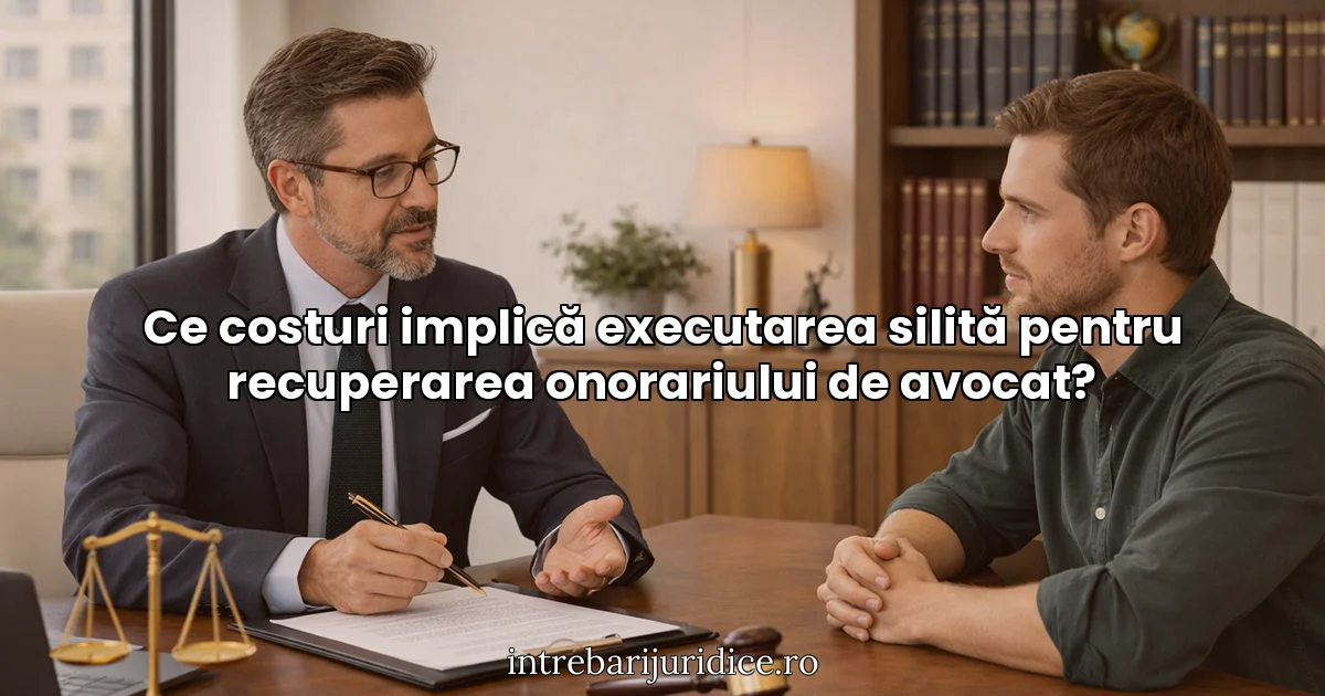 Ce costuri implică executarea silită pentru recuperarea onorariului de avocat?
