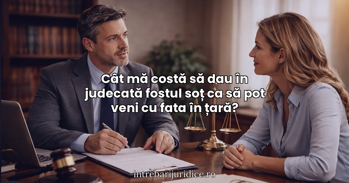 Cât mă costă să dau în judecată fostul soț ca să pot veni cu fata în țară?