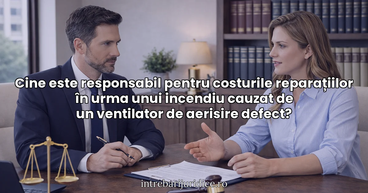 Cine este responsabil pentru costurile reparațiilor în urma unui incendiu cauzat de un ventilator de aerisire defect?