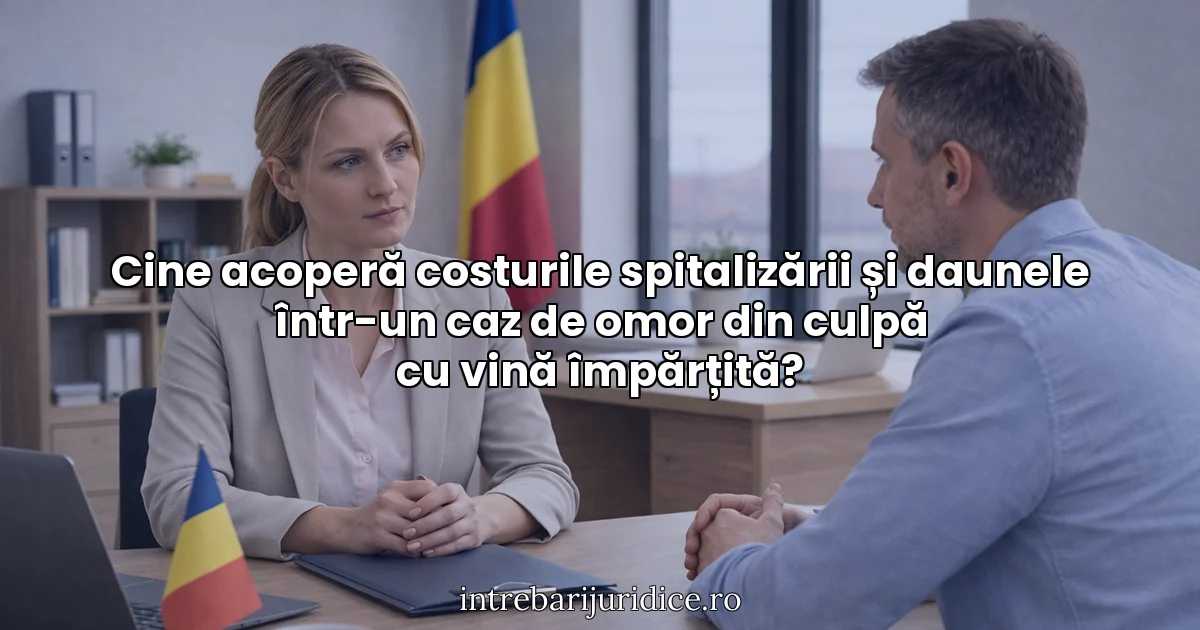 Cine acoperă costurile spitalizării și daunele într-un caz de omor din culpă cu vină împărțită?