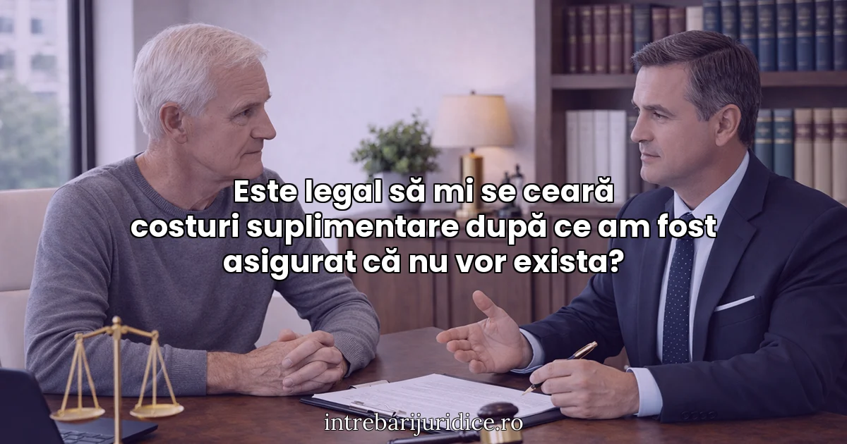 Este legal să mi se ceară costuri suplimentare după ce am fost asigurat că nu vor exista?