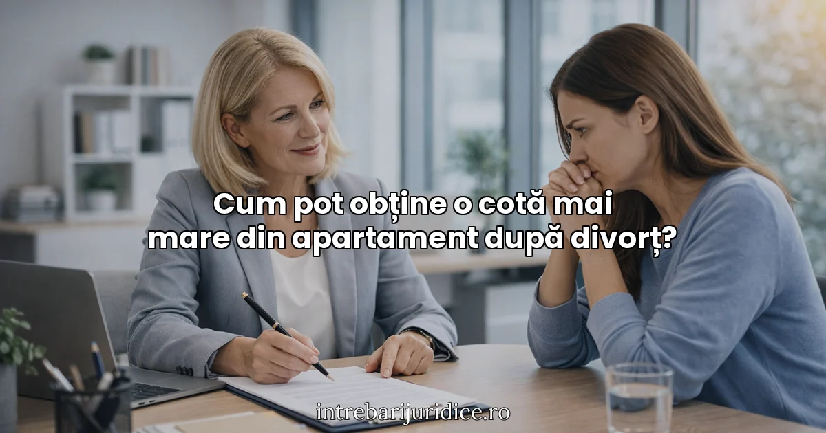 Cum pot obține o cotă mai mare din apartament după divorț?
