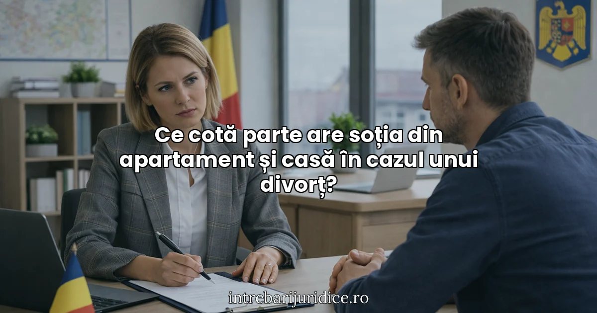 Ce cotă parte are soția din apartament și casă în cazul unui divorț?