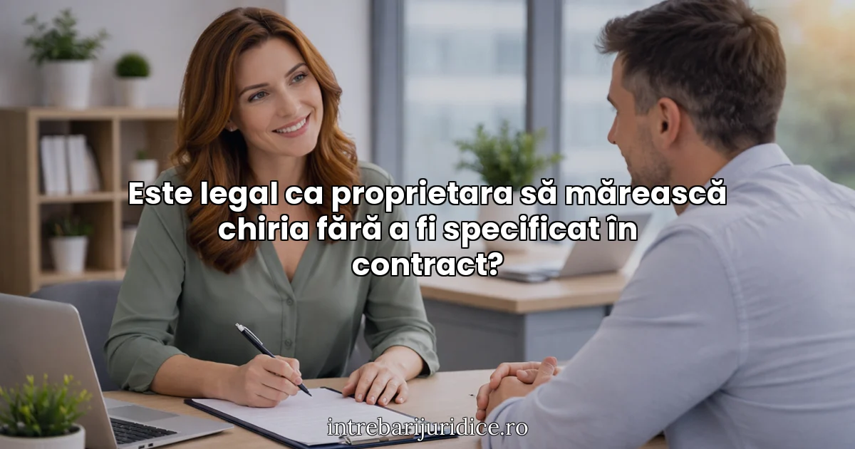 Este legal ca proprietara să mărească chiria fără a fi specificat în contract?