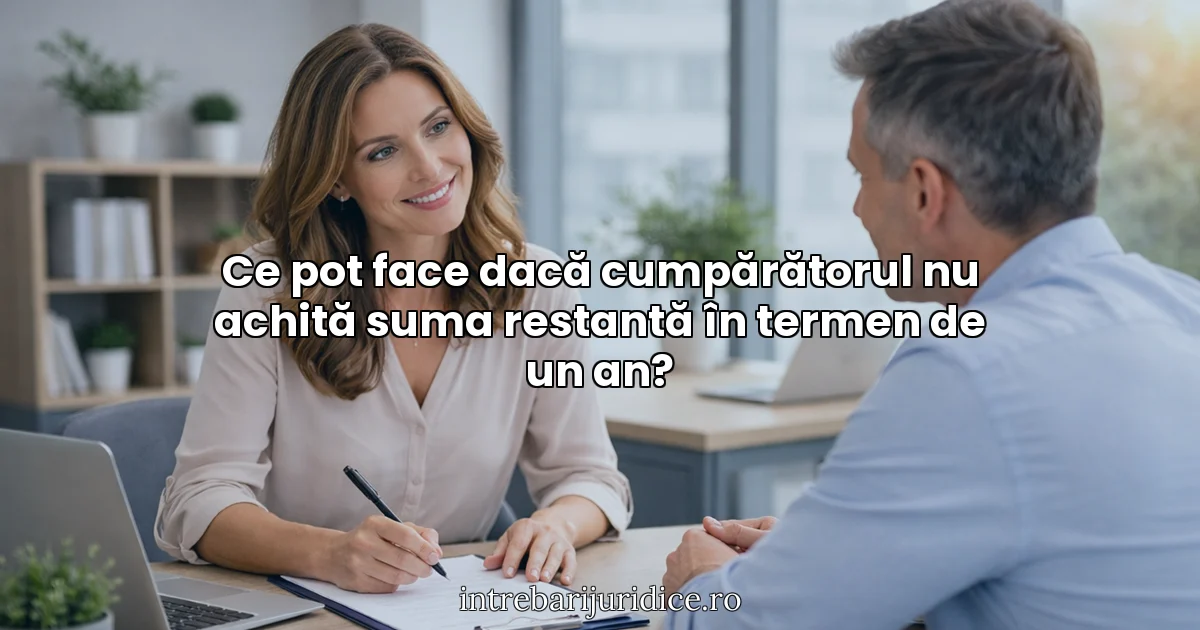Ce pot face dacă cumpărătorul nu achită suma restantă în termen de un an?