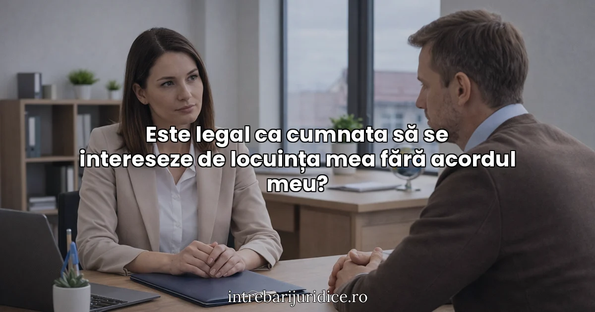 Este legal ca cumnata să se intereseze de locuința mea fără acordul meu?
