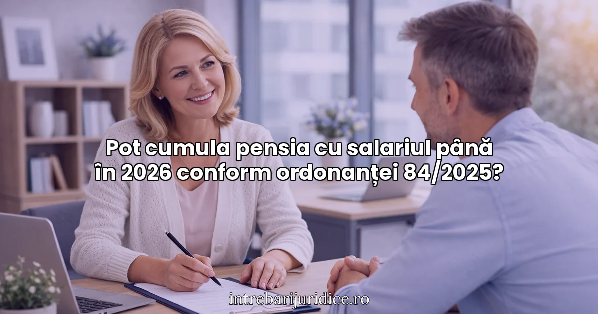 Pot cumula pensia cu salariul până în 2026 conform ordonanței 84/2025?