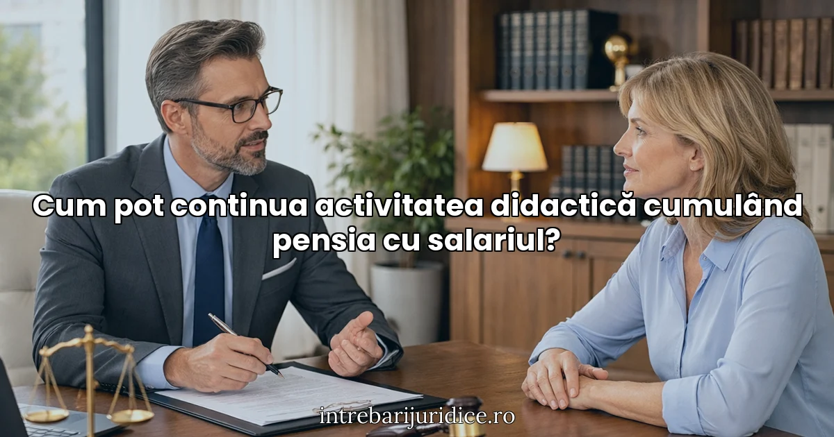 Cum pot continua activitatea didactică cumulând pensia cu salariul?