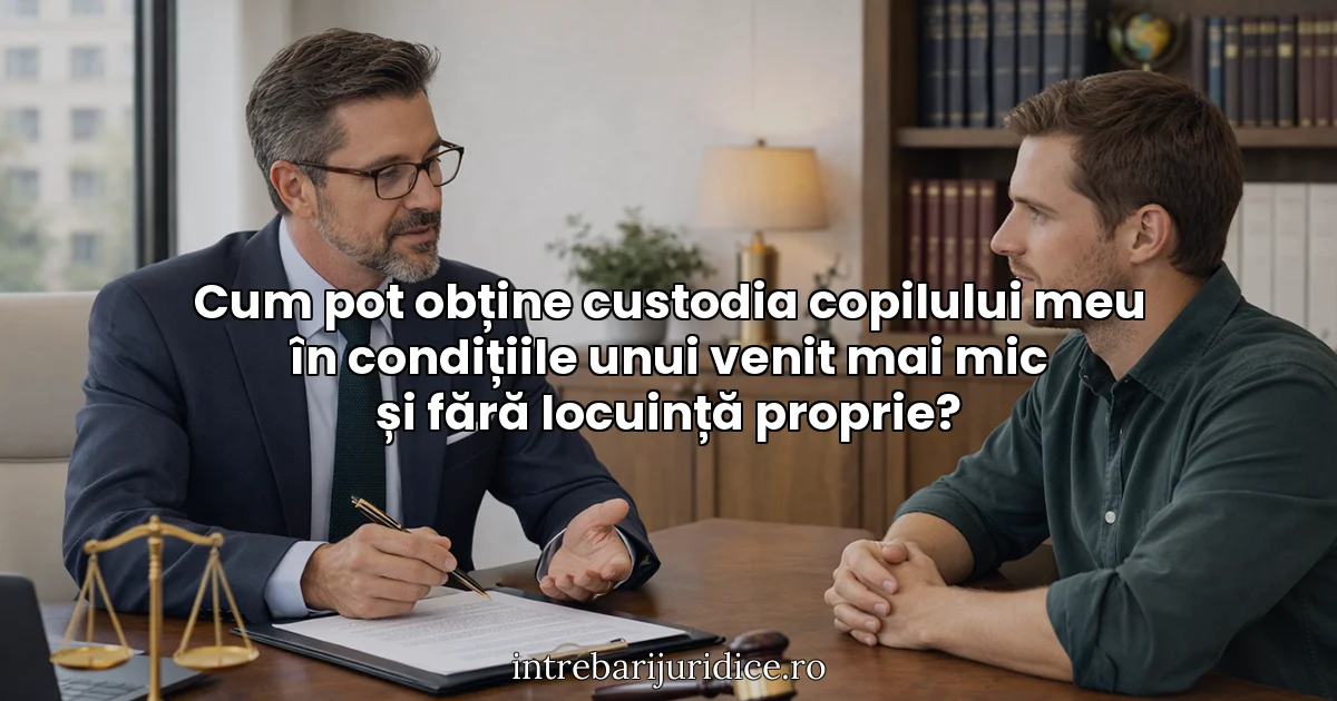 Cum pot obține custodia copilului meu în condițiile unui venit mai mic și fără locuință proprie?