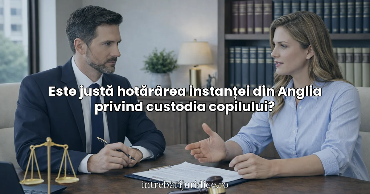 Este justă hotărârea instanței din Anglia privind custodia copilului?