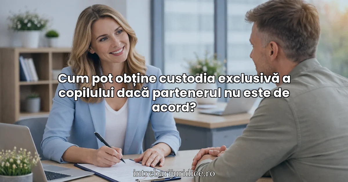 Cum pot obține custodia exclusivă a copilului dacă partenerul nu este de acord?