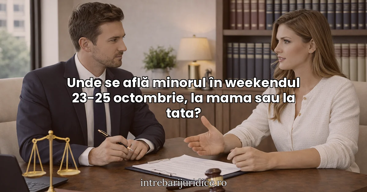 Unde se află minorul în weekendul 23-25 octombrie, la mama sau la tata?