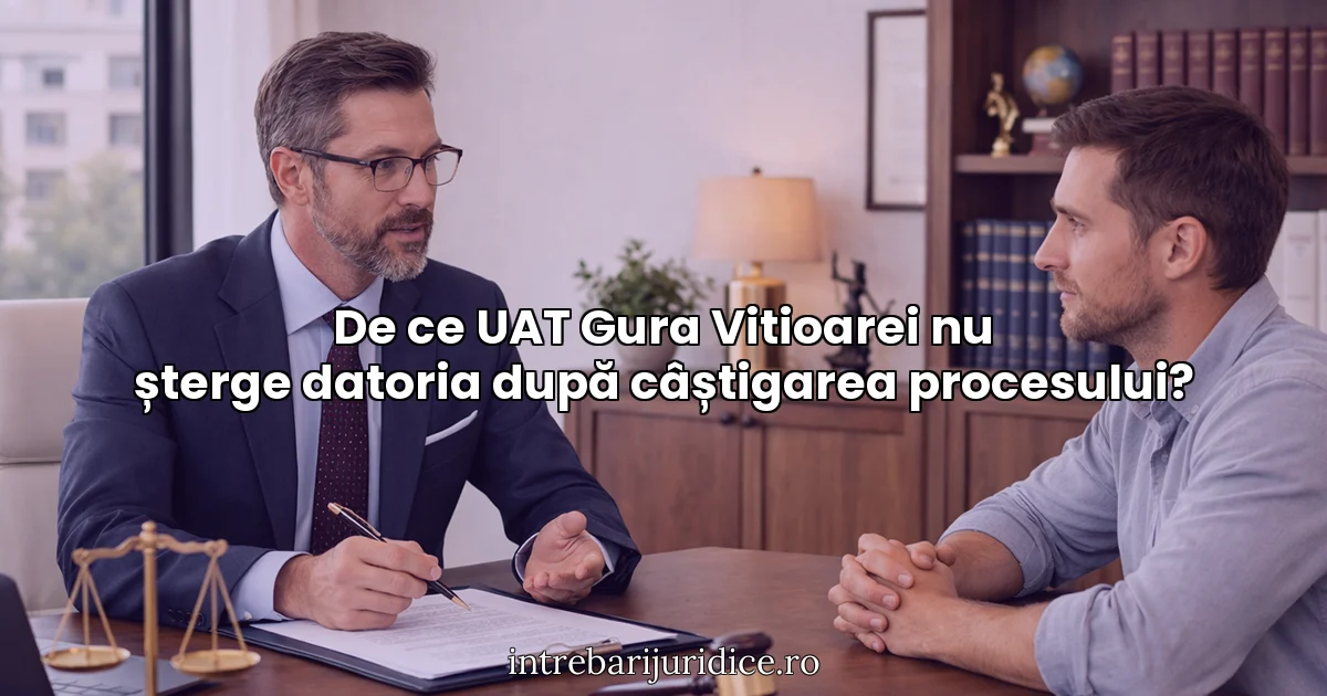 De ce UAT Gura Vitioarei nu șterge datoria după câștigarea procesului?