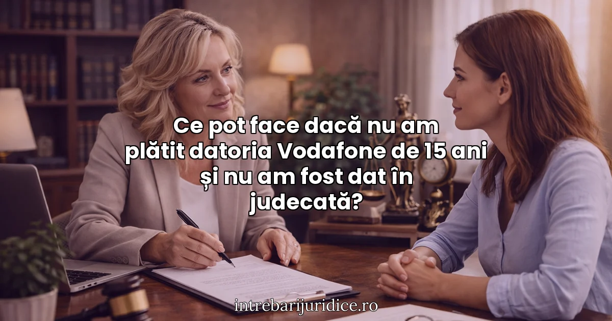 Ce pot face dacă nu am plătit datoria Vodafone de 15 ani și nu am fost dat în judecată?