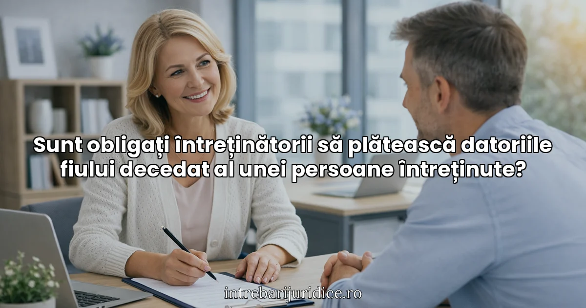 Sunt obligați întreținătorii să plătească datoriile fiului decedat al unei persoane întreținute?