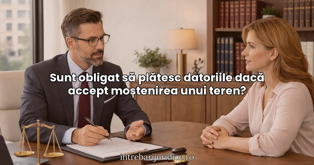 Sunt obligat să plătesc datoriile dacă accept moștenirea unui teren?