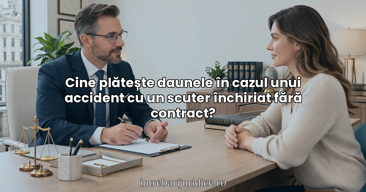 Cine plătește daunele în cazul unui accident cu un scuter închiriat fără contract?