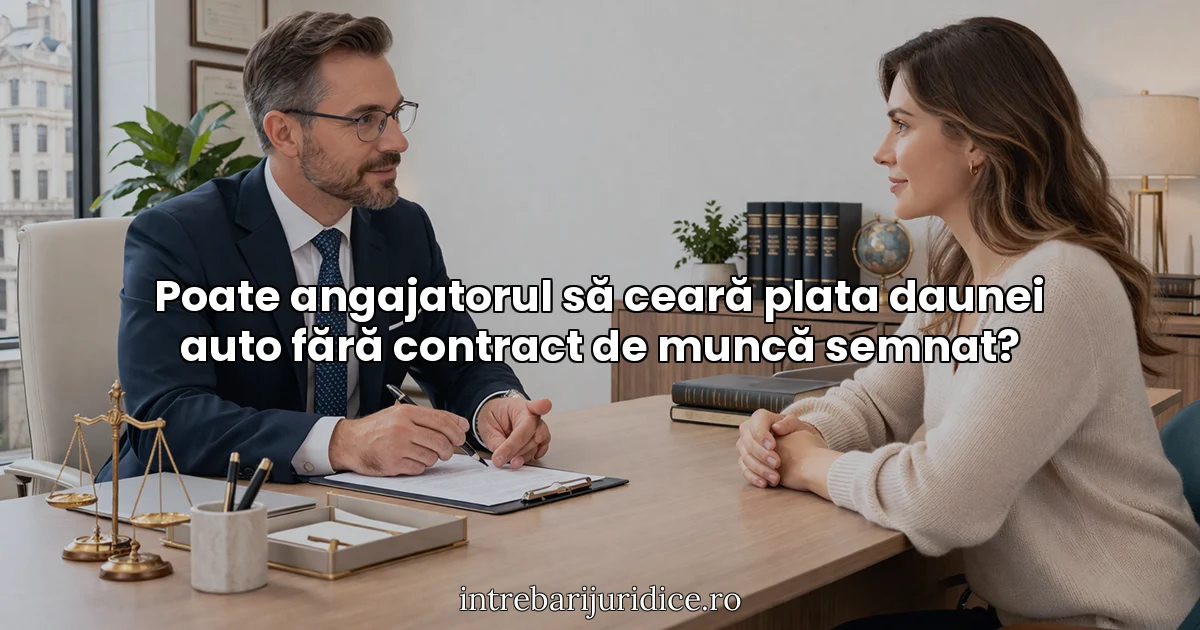Poate angajatorul să ceară plata daunei auto fără contract de muncă semnat?