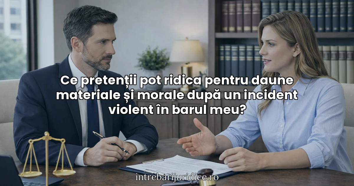 Ce pretenții pot ridica pentru daune materiale și morale după un incident violent în barul meu?