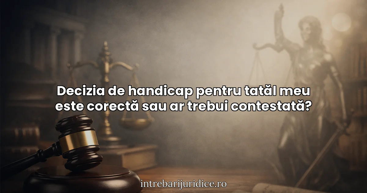 Decizia de handicap pentru tatăl meu este corectă sau ar trebui contestată?
