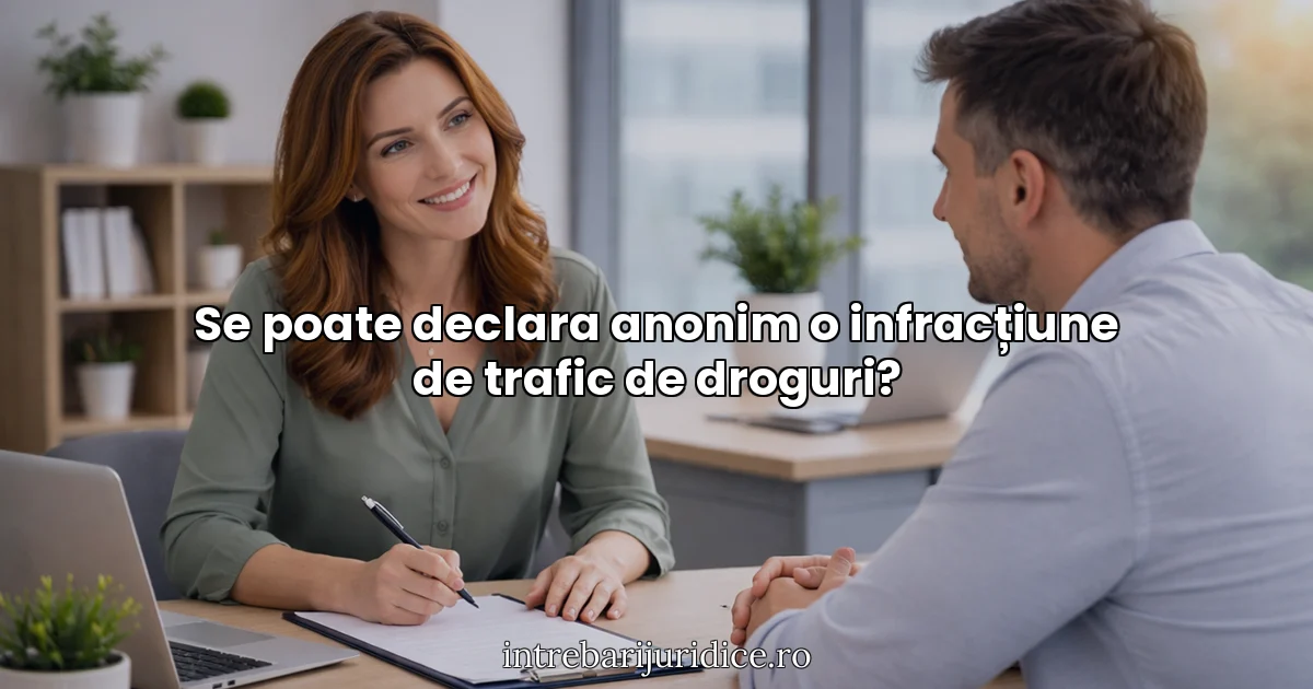 Se poate declara anonim o infracțiune de trafic de droguri?