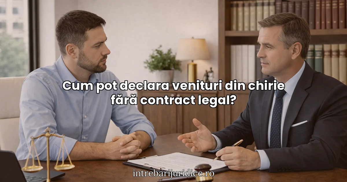 Cum pot declara venituri din chirie fără contract legal?