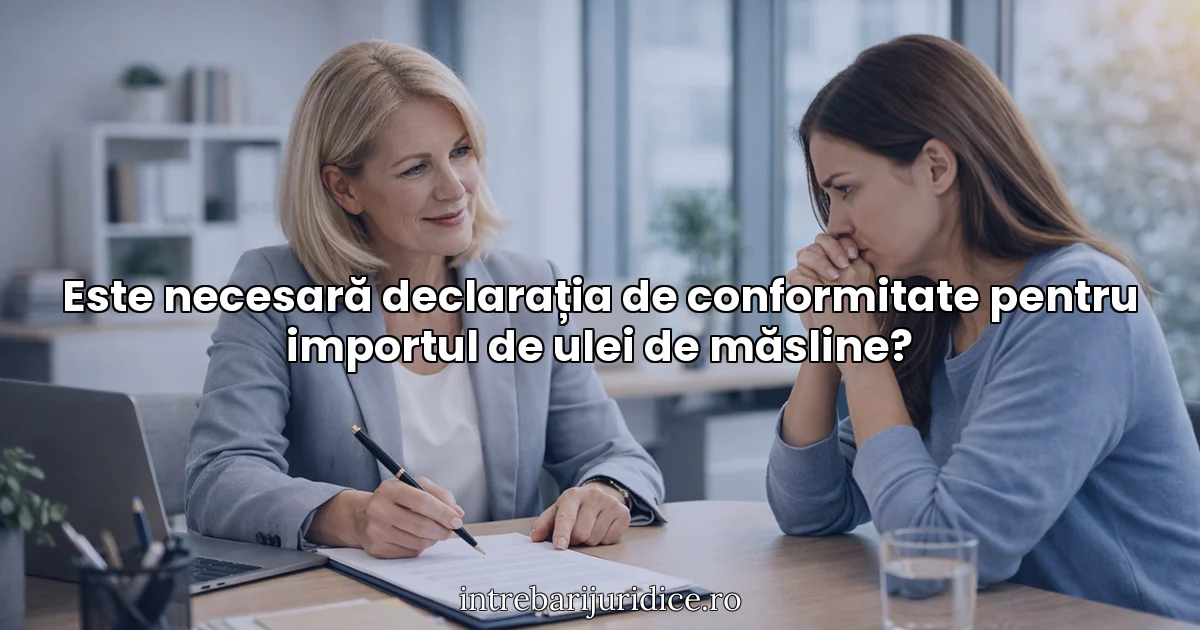 Este necesară declarația de conformitate pentru importul de ulei de măsline?