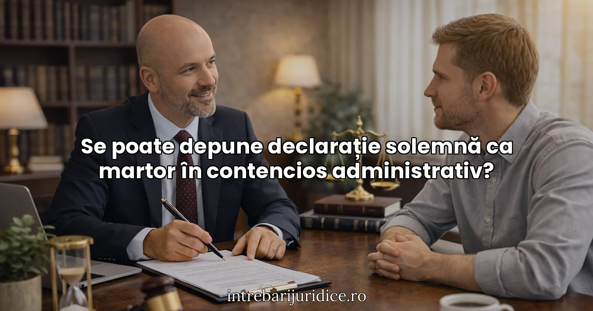 Se poate depune declarație solemnă ca martor în contencios administrativ?