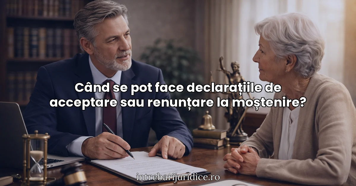Când se pot face declarațiile de acceptare sau renunțare la moștenire?