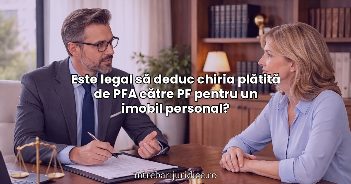 Este legal să deduc chiria plătită de PFA către PF pentru un imobil personal?