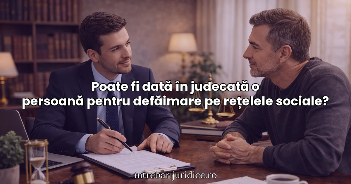 Poate fi dată în judecată o persoană pentru defăimare pe rețelele sociale?