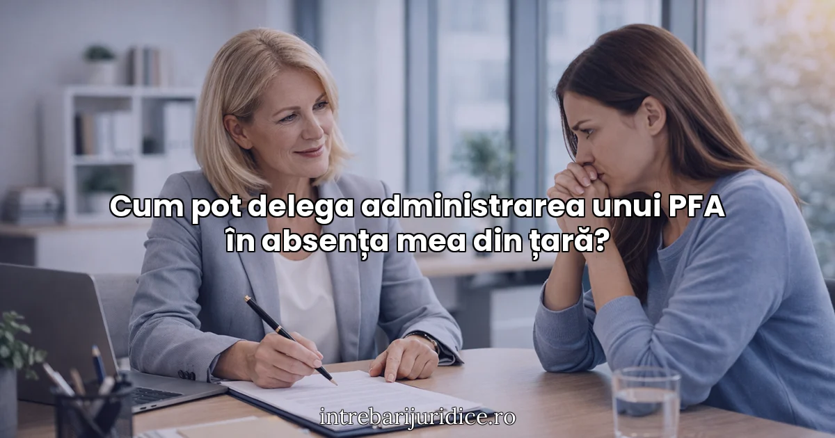 Cum pot delega administrarea unui PFA în absența mea din țară?