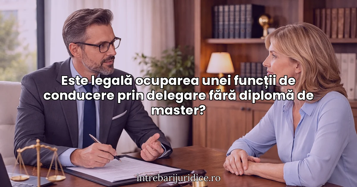 Este legală ocuparea unei funcții de conducere prin delegare fără diplomă de master?