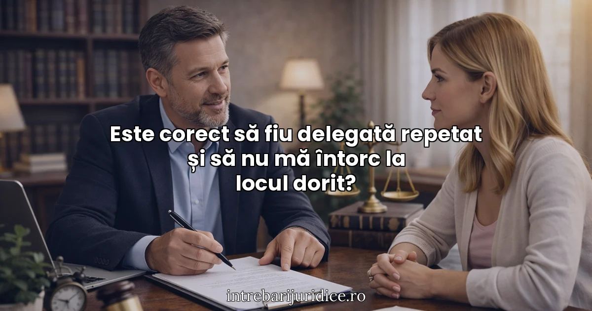 Este corect să fiu delegată repetat și să nu mă întorc la locul dorit?