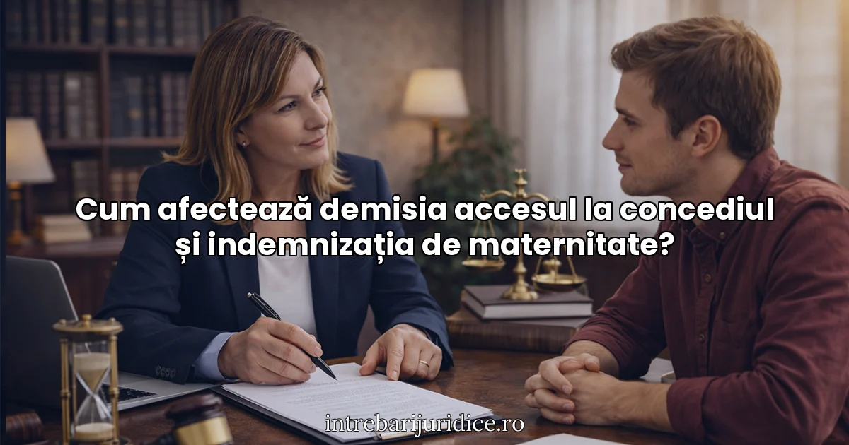 Cum afectează demisia accesul la concediul și indemnizația de maternitate?